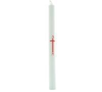 Cierge Alpha Omega pour baptème ou communion 30 cm - Communion - Culte Chrétien en Cire végétale