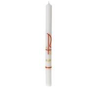 Cierge Baptême Chi-Rho rouge or 400x30 mm