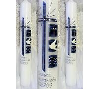 Cierge de baptême et de communion pour garçon et fille 400/40 mm VT-48 avec accessoires pour écrire soi-même