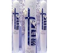 Cierge de baptême ou de communion pour enfant garçon ou fille 400/40 mm VT-21 Avec accessoires de personnalisation et notice (français non garanti)