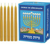 Cierges 100% Cire d'Abeille de Jérusalem - Prieres et Lumière Sacrée | Bougies de Jérusalem | 15 bougies 16cm | Brûlent pendant 30 minutes | Mèches en Coton | Idéal Prières, Fêtes.