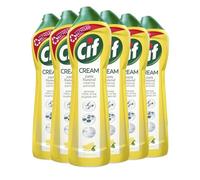 Cif 100% Natural Cleaning Particles Lemon Creams, 6 Pack of 500ml