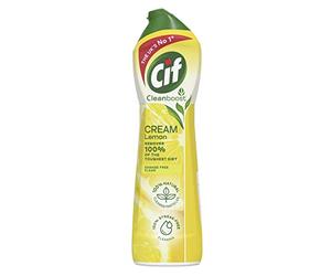 Cif Lemon Cream Cleaner Nettoyant de surface multifonction avec particules nettoyantes 100% naturelles élimine 100% des saletés les plus tenaces 500 ml