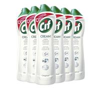 Cif Nettoyant de surface multifonction Original Cream enrichi d'un parfum frais de l'océan fabriqué avec des particules de nettoyage 100 % naturelles pour un nettoyage doux et fiable, lot de 6