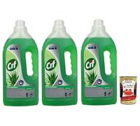 Cif Professional Pavimenti E Multiuso Aloe Vera, nettoyant pour sols et multi-usages, 3 x 1 litre, à l'aloe vera + Italian Gourmet polpa 400 g