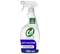 CIF - Spray nettoyant pistolet Anti-Calcaire universel - Technologie Cleanboost - enlève 100% du calcaire - avec vinaigre - ecolabel - 750ml