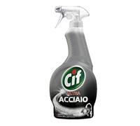 Cif Ultra acier, dégraisseur de cuisine et salle de bain, format 500 ml, avec agents de polissage, ne laisse pas de halos, idéal sur calcaire, taches d'eau et graissé