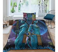 CIFEAR Parure De Lit avec Housse De Couette Et Taie d'oreiller, Motif Avatar Imprimé 3D, Lit avec Housse De Couette Et Taie d'oreiller, Microfibre Single(135x200cm)
