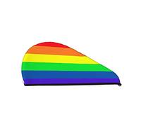 Cifeprak Gay Pride LGBT Arc-en-Ciel Drapeau Serviette De Cheveux, Serviette De Séchage Des Cheveux Avec Bouton, Serviette De Cheveux En Velours Corail, Chapeau De Turban Pour Cheveux Secs, Bonnet De