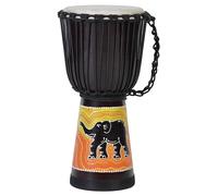 Ciffre 60cm Tambour djembé Professionnel Tambour Bongo Tambour de Brousse Percussion Motif éléphant Style Afrique - (très Bon Tambour pour Le Batteur exigeant)