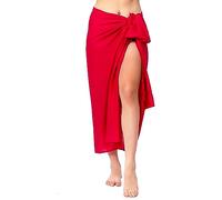 Ciffre Premium Sarong Paréo Jupe Portefeuille Linge de Plage Lunghi Dhoti Simple Opaque Uni Pink