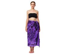 Ciffre Sarong Paréo Jupe Portefeuille Linge de Plage Foulard Violet Gecko + Boucle