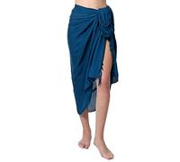 Ciffre Sarong Pareo Jupe Portefeuille Linge de Plage Lunghi Dhoti Simple Opaque Unicolore Bleu Profond