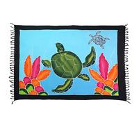Ciffre Sarong paréo Jupe Portefeuille Serviette de Plage châle Robe Portefeuille Robe de Plage Tortue Multicolore + Boucle