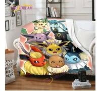 CIG-2206 Couverture imprimée en 3D avec des éléments de dessin animé japonais 5 tailles mignon Pokémon lit Taille:100x130cm