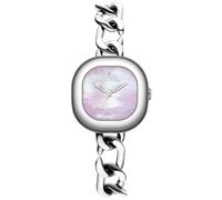 CIGA Design Aglaia Collection Montres Femme Quartz, Cadran Nacre Rose, Aiguilles Lumineuses, Chaîne Cubaine, Fermoir Magnétique