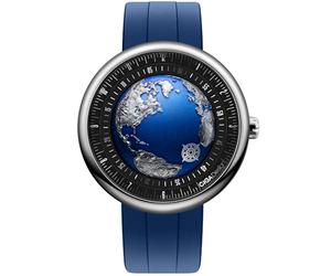 CIGA Design Blue Planet 2 Montre Automatique Homme Série U Acier Inoxydable/Titane/Céramique avec Bracelet en Caoutchouc Fluoré Verre Saphir (Blue Planet 2 Atlantique Titane)