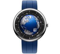 CIGA Design Blue Planet II Atlantique Montre Automatique Homme, Boîtier Rond, Cadran Terre, Technologie Asynchronous-Follow, Bracelet Fluororubber, Verre Saphir, Cadeau Homme (Acier Inoxydable 46mm)