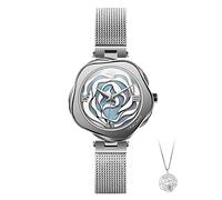 CIGA Design Montre Femme - Série R Danemark Rose Montre Bracelet 32mm Acier Inoxydable Mouvement à Quartz avec Bracelets en Milanais
