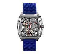 CIGA Design Z-Series Montre squelette mécanique automatique en acier inoxydable pour homme Bleu, Tonneau
