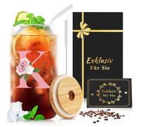 CIGAA Mason Jar Tasse en verre avec couvercle et paille - 500 ml - Verre à smoothie - Pour milkshakes, jus, smoothies, bières - Idéal pour les cadeaux