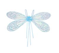 Cigales lumineuses à LED pour fille et femme avec ailes de libellules pour Halloween, bleu, taille unique