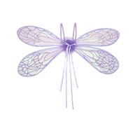 Cigales lumineuses à LED pour fille et femme avec ailes de libellules pour Halloween, violet, taille unique