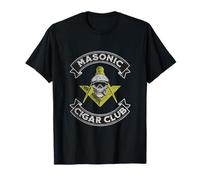 Cigar Club Smoking Skull Mason Symbole Franc-Maçon Fun T-Shirt