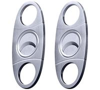 Cigar Cutters 2pcs/pack, mimi inox Super Sharp Guillotine Cutter avec lames Double parfait pour Robustos et cigares Churchill.