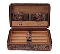 Cigar Humidor Case Cigarettes Portable Leather Humidifier Travel Cigar Box avec Zipper Storage Bag Cigar Humidor Box Cigarette Set pour 4pcs Cigares