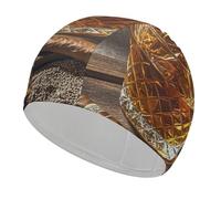 Cigar & Whiskey Bonnet de bain unisexe pour adulte Antidérapant Confortable Durable Facile à mettre et à enlever Bonnet de bain imperméable Garde les cheveux au sec