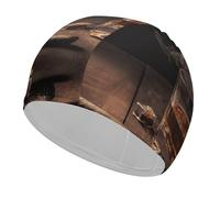 Cigar & Whiskey Bonnet de bain unisexe pour adulte Antidérapant Confortable Durable Facile à mettre et à enlever Bonnet de bain imperméable Garde les cheveux au sec