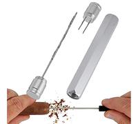 Cigare Aiguille Coupeur Cigare Outil Multi-Fonction Double Taille Cigare Coup de Poing avec Cigare Dessiner Enhancer Outil et Nubber Antirouille 2 en 1 Cadeau Argent