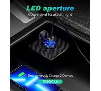 Cigare Chargeur Usb C 60w/5a Chargeur De Voiture Qc3.0 &pd Type C Double Port Rapide Allume Cigare Usb Adaptateur Pour Iphone 13/12 Pro/,Galaxy S21/20,Huawei Ipad