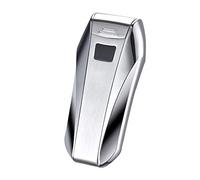 Cigarette électrique Briquet double Arc rechargeable USB, électronique de chargement Pulse Plasma coupe-vent sans flamme sans recharge de gaz, contrôle de capteur tactile pour cigare Bougie Silver