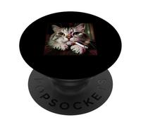 Cigarette Kitty Gen Z Joke Funny Smoking Cat Meme PopSockets PopGrip Adhésif