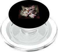 Cigarette Kitty Gen Z Joke Funny Smoking Cat Meme PopSockets PopGrip pour MagSafe