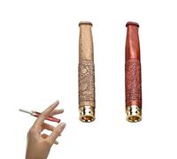 Cigarette Porte-Cigarette en Bois Massif Sculpté - 2 Pièces Réutilisables avec Filtre Amovible