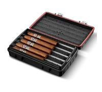 CIGARLOONG Cave à cigares Voyage étui à cigares Double Couche avec hygromètre et humidificateur(Couleur:Noir)