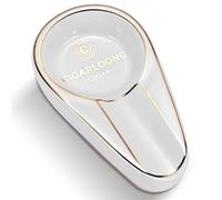 CIGARLOONG Cendrier à cigare de voyage en céramique pour à utiliser à l'intérieur et à l'extérieur Cendrier domestique (Blanc)
