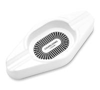 CIGARLOONG Cendrier à cigares avec 2 fentes Cendrier de voyage en résine en forme de bateau Cendrier à cigarettes portable pour la maison, le bureau, l'extérieur Accessoires pour cigares (Blanc)