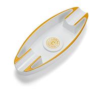 CIGARLOONG Cendrier à cigares en 2 fentes portable de voyage avec pour l'intérieur et l'extérieur (Blanc)