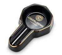 CIGARLOONG Cendrier à cigares en céramique avec coussinet antidérapant, taille compacte, résistant à la chaleur, facile à nettoyer, parfait pour la maison, le bureau ou le bar