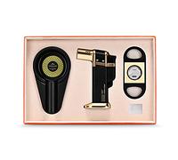 CIGARLOONG Coffret Cadeau Cendrier à Cigares Classique 3 Pièces Tranchant Coupe Cigare avec Allume Cigare Briquet