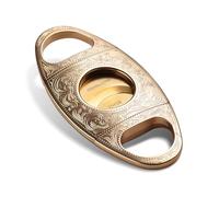 CIGARLOONG Coupe Lame en Acier Inoxydable Gravée Gold Double Coupe (Doré 2)
