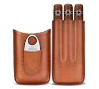 CIGARLOONG Étui à cigares en cuir pour 3 cigares avec coupe-cigare