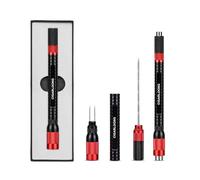 CIGARLOONG Poinçon 4-en-1 Poinçon rétractable et à visser Poinçon pour ouvre-trou tranchant (Noir Rouge)
