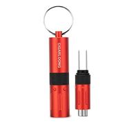 CIGARLOONG Poinçon à cigares et Outil d'amélioration du tirage des cigares, perceuse à cigares 2 en 1 en Acier Inoxydable Coupe-Cigare, Compact et Portable avec Porte-clés et boîte Cadeau (Rouge)