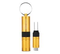 CIGARLOONG Poinçon à cigares et Outil d'amélioration du tirage des cigares, perceuse à cigares 2 en 1 en Acier Inoxydable Coupe-Cigare, Compact et Portable avec Porte-clés et boîte Cadeau (Doré)