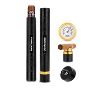 CIGARLOONG Tube à cigares, Cave à cigares 3 en 1 avec hygromètre, perforateur à cigares et Porte-cigares, étui à cigares Durable pour Voyage en Plein air, Rangement Portable (Noir)